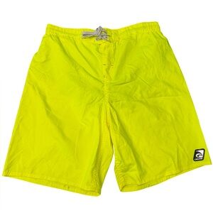 Laguna Neon Yellow Board Shorts Mens Size Large Drawstring Swim Surf Summer Gear
